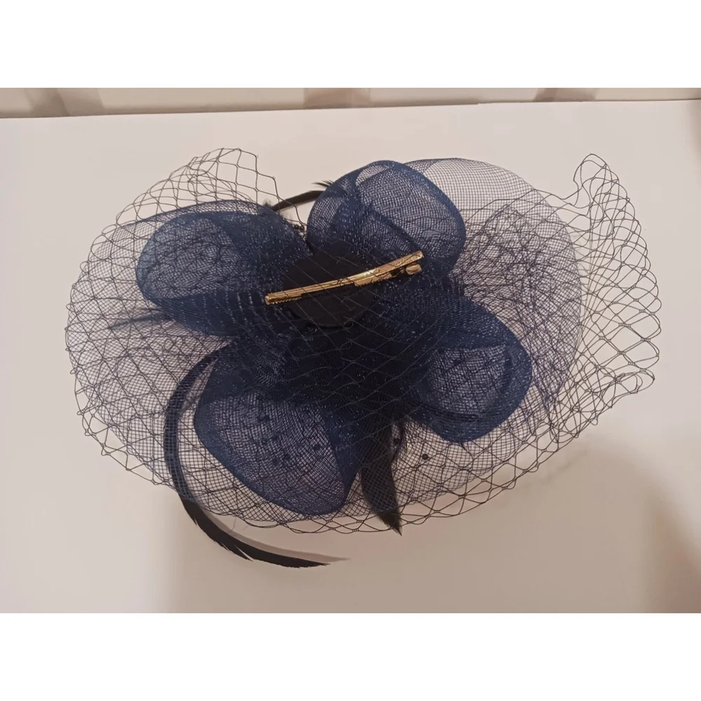 Women's Elegant Fedora Hat In Dark Blue